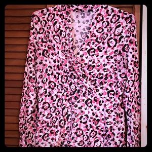 Long sleeve faux wrap top